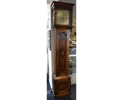 Late 19th Century 8 day longcase clock by George Bishop of Redmile, having brass dial with Roman numerals, pendulum and weigh