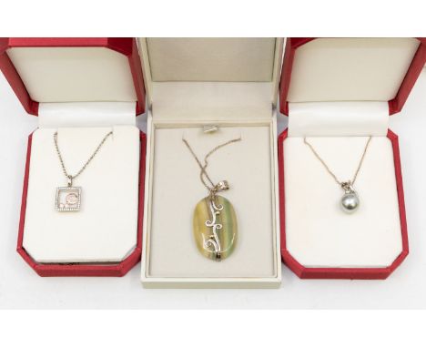 A collection of silver jewellery to include jewellery pendants, earrings, some stone set, Celtic designs, along with diamond 