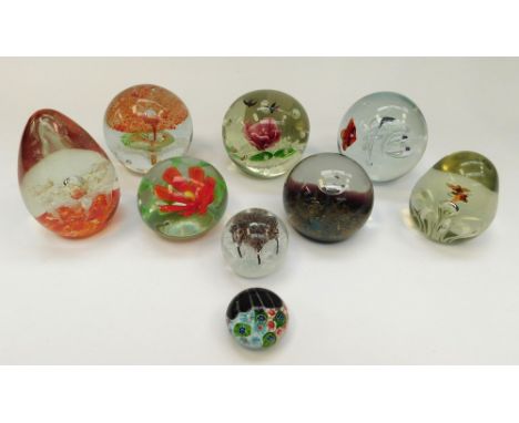 A collection of mixed 20th Century glass paperweights including a Caithness Scotland "Midas" no 477/750, others unmarked, one