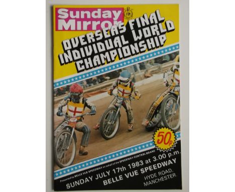 1983 OVERSEAS FINAL WORLD CHAMPIONSHIP AT BELLE VUE - PROGRAMME &amp; TICKET
Results completed, Ticket torn on corner which w