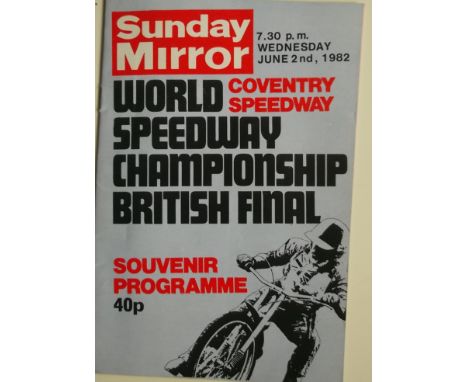 1982 WORLD CHAMPIONSHIP BRITISH FINAL AT COVENTRY PROGRAMME &amp; TICKET
Results noted, slight fold on corner of ticket