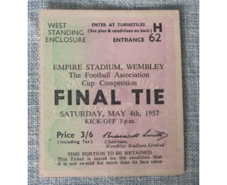 MANCHESTER UNITED V ASTON VILLA 1957 CUP FINAL TICKET&nbsp;
Ticket in very good condition&nbsp;