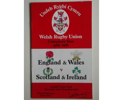1980 WALES &amp; ENGLAND V SCOTLAND &amp; IRELAND PROGRAMME + TICKET
Slight folds to ticket