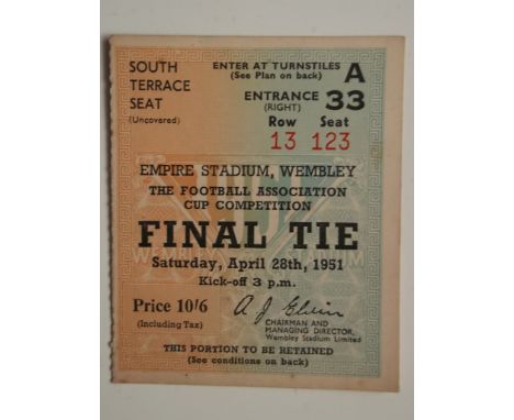 1951 FA CUP FINAL BLACKPOOL V NEWCASTLE TICKET
Good condition