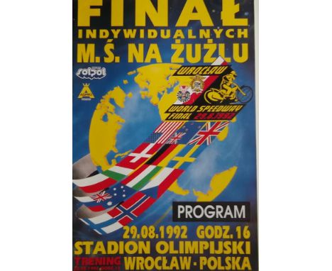 1992 WORLD FINALS IN POLAND PROGRAMME &amp; TICKET
Results noted, slight fold on ticket