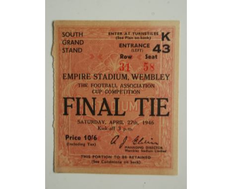1946 FA CUP FINAL CHARLTON V DERBY TICKET
Good condition