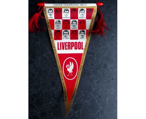 LIVERPOOL - VINTAGE 1965-66 PENNANT
Made by Millar Pennants