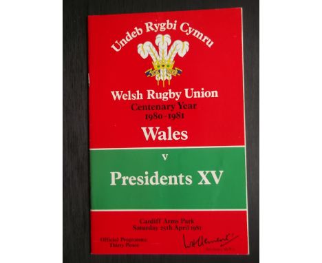 RUGBY UNION - 1981 WALES V PRESIDENTS XV PROGRAMME &amp; TICKET
Both good condition