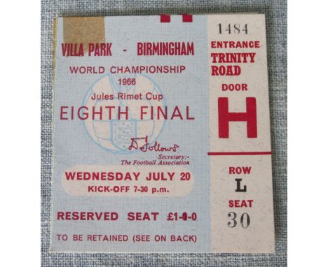 World Cup ticket Villa Park July 20th Spain v West Germany
Tape mark