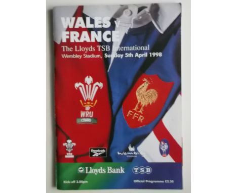 1998 WALES V FRANCE PROGRAMME + TICKET
Slight fold to ticket