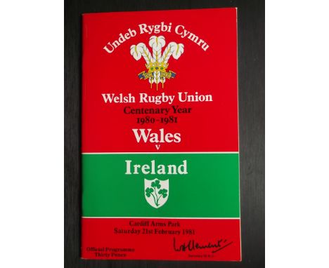 RUGBY UNION - 1981 WALES V IRELAND PROGRAMME &amp; TICKET
Ticket - Slight fold