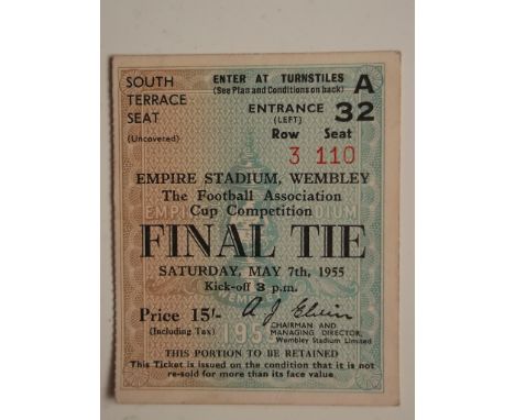 1955 FA CUP FINAL MANCHESTER CITY V NEWCASTLE UNITED TICKET
Good condition