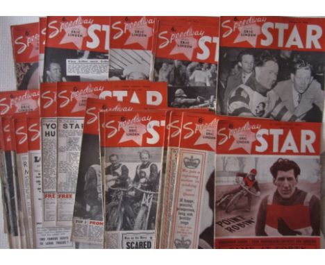 46 VINTAGE SPEEDWAY STARS FRROM 1953 &amp; 54
All different.
&nbsp;
Slight age related wear.