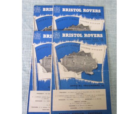 4 Bristol Rovers home programme 1959-60 Preston, Doncaster Rovers, Rotherham with ticket &amp;1960-61 Aston Villa FA Cup good