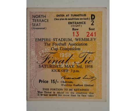 1958 FA CUP FINAL BOLTON V MANCHESTER UNITED TICKET
Good condition