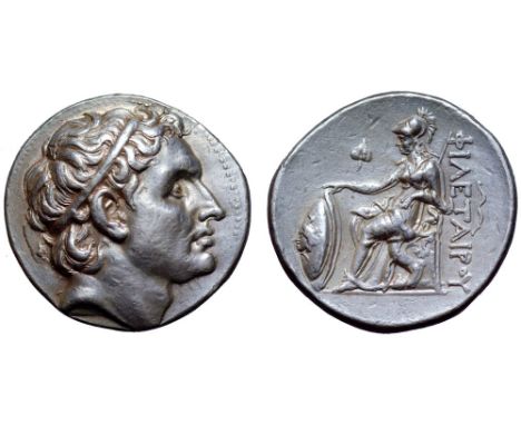 Kingdom of Pergamon, Philetairos I AR Tetradrachm. Circa 270-265 BC. Diademed head of the deified Seleukos I to right / Athen