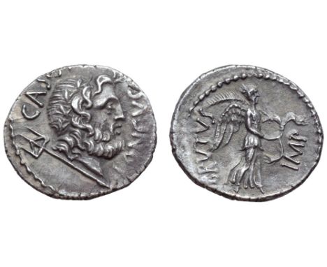 M. Junius Brutus with P. Servilius Casca Longus AR Denarius. Military mint travelling with the army (western Asia Minor or no