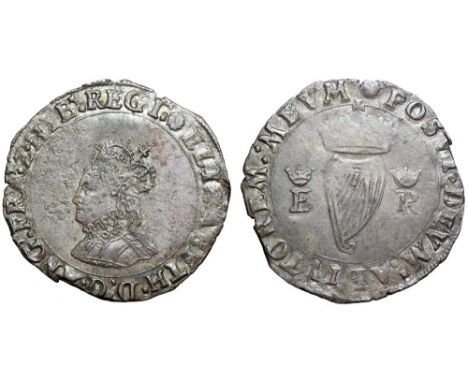 Ireland. Elizabeth I (1558-1603) BI Groat. Dublin, c.1558. ELIZA[B]ETA D’·G’·ANG’·FRA’·Z·HI, crowned and mantled bust left / 