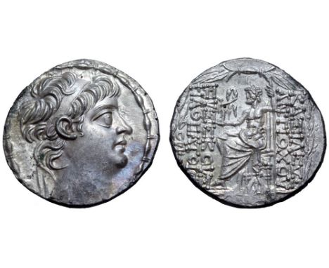 Seleukid Kings of Syria, Antiochos X Eusebes Philopator AR Tetradrachm. Antioch on the Orontes, First Reign, struck 94 BC. Di