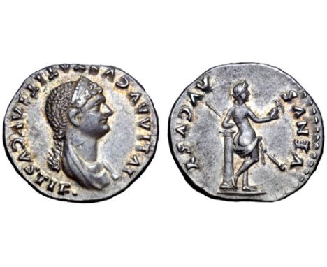 Julia Titi AR Denarius. Rome, AD 80-81. IVLIA AVGVSTA TITI AVGVSTI F, draped bust right / VENVS AVGVST, Venus standing right,