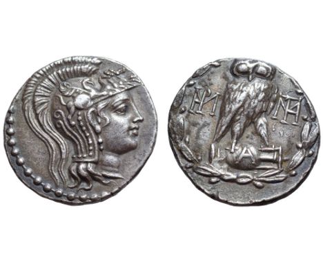 Attica, Athens AR New Style Tetradrachm. Athens or mint moving with Sulla, circa 86-84 BC. Head of Athena right, wearing cres