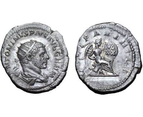 Caracalla AR Antoninianus. Rome, AD 217. ANTONINVS PIVS AVG GERM, radiate, draped, and cuirassed bust right, seen from behind