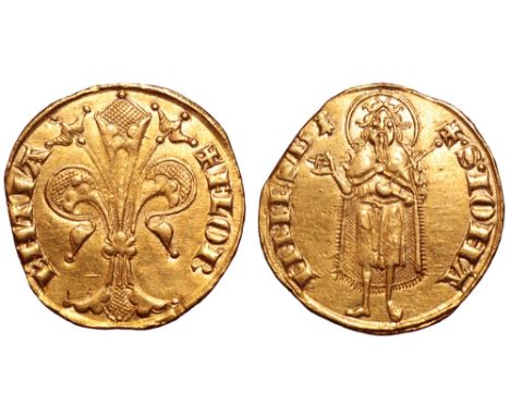 Italy, Firenze. AV Fiorino d’oro. c.1252-1303. +FLOR ENTIA, ornate lily of Florence / S IOИA NNES B, St. John the Baptist sta