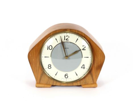 A Smiths walnut cased mantel clock