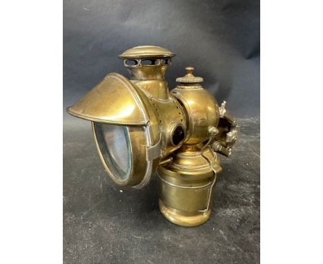 A Jos Lucas brass acetyphote lamp model 317.