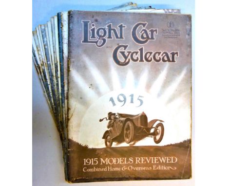 Light Car &amp; Cyclecar Magazine, assorted loose issues, Vol 5 no's 106, 107, 108, 109, 112, 113, 116, 117, 120, 123, 124, 1