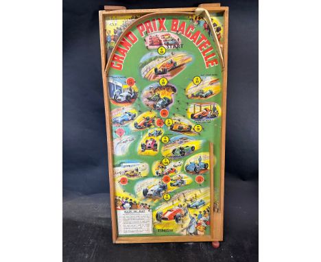 A Grand Prix Bagatelle board.