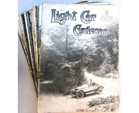 Light Car &amp; Cyclecar Magazine, loose issues Vol 6 &amp; Vol 7 (1915 and 1916), Nos 132, 137, 139, 143, 144, 145, 147, 150