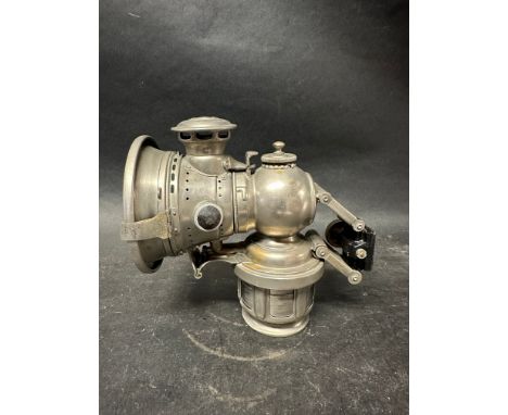 A Lucas Colonia No. 260 nickel plated carbide lamp for motorcycles/bicycles. 