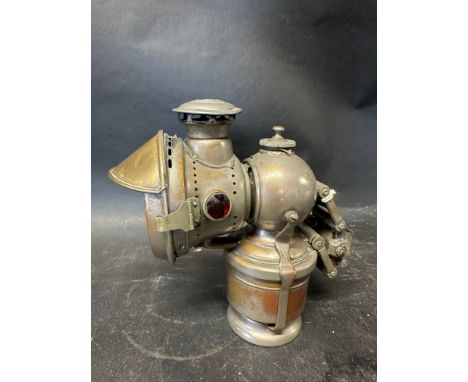 A Jos Lucas nickel plated acetyphote lamp model 317.