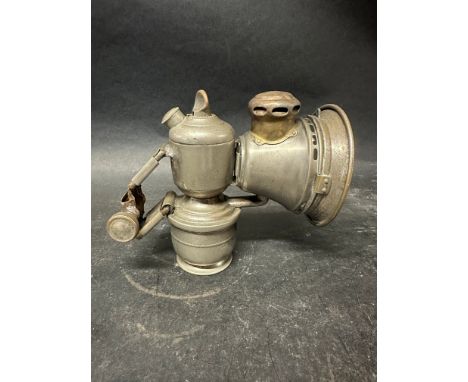 A Lucas Aceta 316.N nickel plated carbide lamp for a vintage bicycle. 
