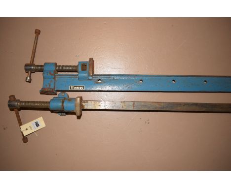 A pair of large sash cramps, by Winners.