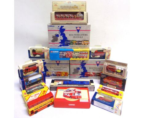SEVENTEEN ASSORTED DIECAST MODEL VEHICLES  by Corgi and others, including A.E.C. Routemaster gift sets, each mint or near min