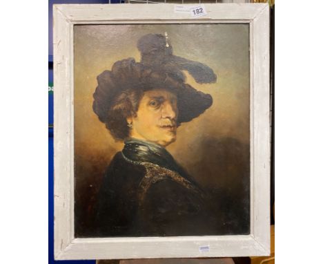 PARISIAN OIL ON BOARD OF NOBLEMAN PORTRAIT A/F - 45 X 37 CMS