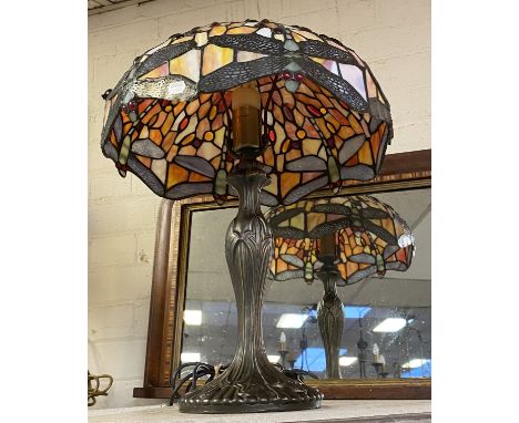 LARGE TIFFANY STYLE DRAGONFLY LAMP