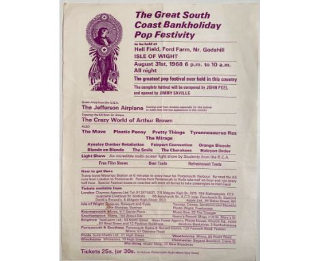 ISLE OF WIGHT MEMORABILIA. Three items to include a flyer for The Great South Coast Bankholiday Pop Festivity held on August 