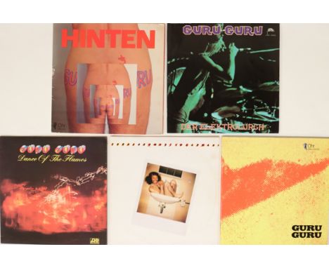 GURU GURU ALBUMS - LPs. Boisterous clean selection of 5 classic albums from Krautrock scene. Titles include Hinten (original 
