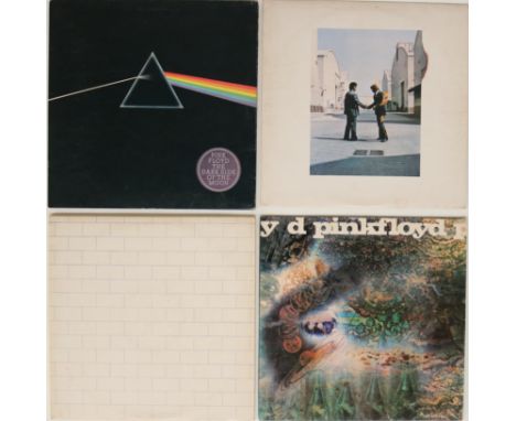 PINK FLOYD - LPs (WITH SOLID BLUE DARK SIDE OF THE MOON). Wicked bundle of 4 x Floyd LPs including a solid blue... Titles are