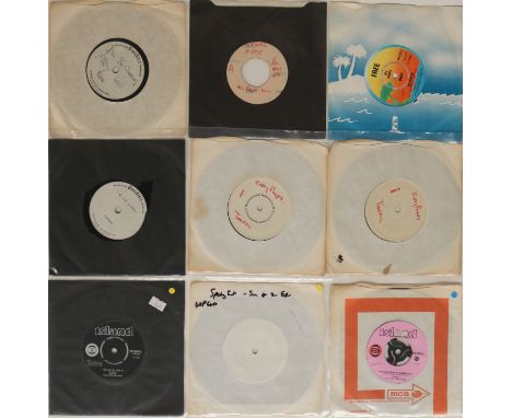 ISLAND RECORDS &amp; SUBSIDIARIES - 7" (LARGELY) TEST PRESSING/WHITE LABELS/ACETATES - MAINLY 70s ROCK. Unique offering of 18