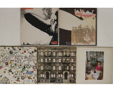 LED ZEPPELIN - STUDIO LPs (WITH SUPERHYPE CREDITS LED ZEP I). Blistering pack of 5 x original/early UK pressing LPs from Led 