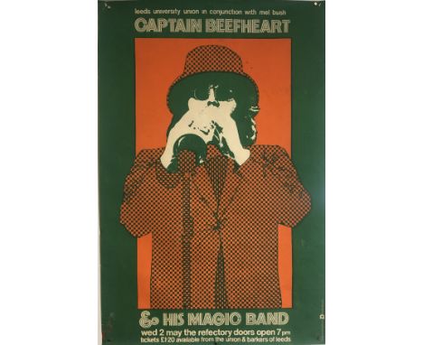 CAPTAIN BEEFHEART LEEDS POSTER. A 1973 poster promoting Captain Beefheart &amp; His Magic Band at Leeds University. F conditi