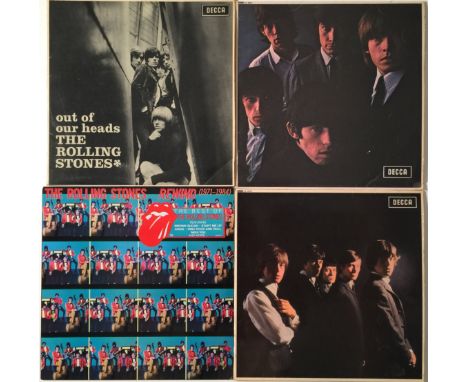 ROLLING STONES UK ORIGINAL LPS x 4. Fine pack of mainly early LPs to include their debut LP Rolling Stones (LK4605 red label 