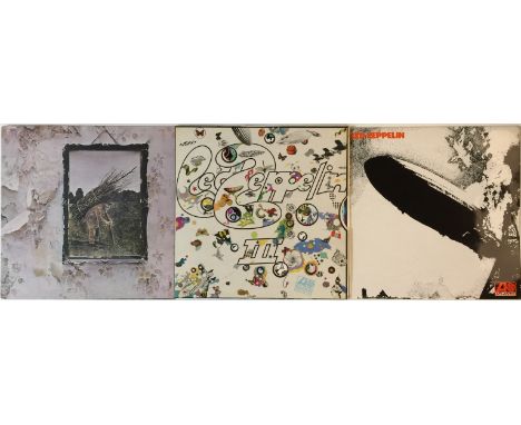 LED ZEPPELIN - PLUM ATLANTIC (UK) LPs. Expert pack of 3 x early UK 'plum Atlantic' pressing LPs. Titles are 'I' (588171 A1/B4