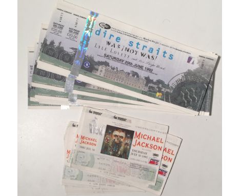 UNUSED DIRE STRAITS/MICHAEL JACKSON TICKETS. 20 complete tickets for Michael Jackson on Thursday July 30th 1992 at Wembley St
