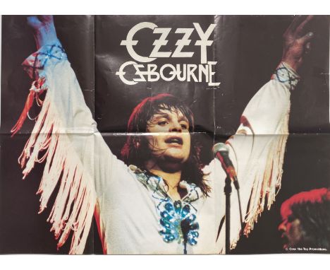 METAL/ROCK POSTERS. Four folded posters to include:an Ozzy Osbourne poster (20x17"), a reversible poster showing Rush and Sco