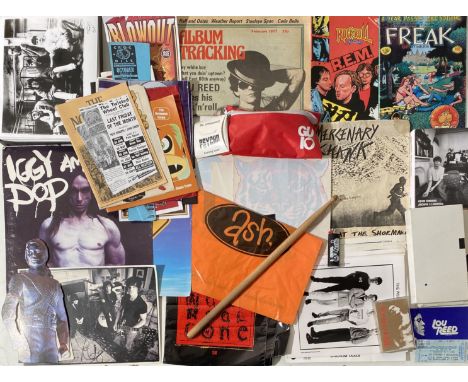 ASSORTED INDIE/PUNK MEMORABILIA. Approximately 140 items to include: a Morrissey Suedehead cassette tape (TCPOP 1618), a tick